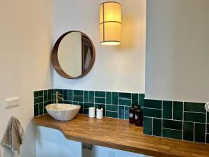 a bathroom with a sink and a mirror at Bulle de détente - Proche Disney in Villiers-sur-Morin +19 photos