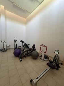 a gym with several exercise equipment in a room at Chianti Borgo 28 in Gaiole in Chianti