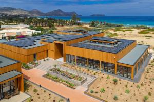 an aerial view of a building with solar panels at Pestana Dunas All Inclusive in Porto Santo