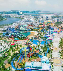an aerial view of a water park at Sea DoSon Resort in Ðố Sơn