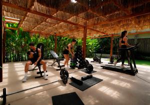a group of people working out in a gym at Lombok Souls in Senggigi