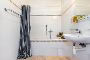 a bathroom with a sink and a shower at Velvet Lipno in Lipno nad Vltavou +12 photos