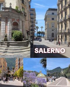 a collage of photos of a city with buildings at Chalet Nautilus in San Mango Piemonte