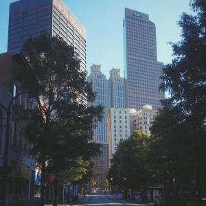a city street with tall buildings in a city at Downtown Big 1 Bedroom #20I in Atlanta