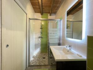 a bathroom with a shower and a sink at Xola in Saint-Just-Ibarre +31 photos