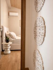 a room with a mirror and a bed at Luxury casa in Nea Makri +31 photos