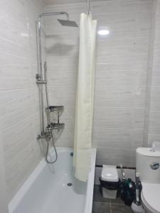 a bathroom with a tub and a toilet and a shower at Diona Raduga West in Koshkolʼ