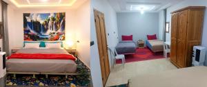 a room with two beds and a room with a bedroom at Aziz House 1 Tan Tan in Tan-Tan
