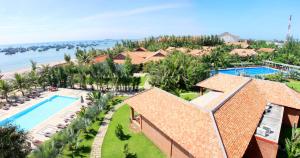 an aerial view of a resort with a swimming pool at Blue Shell Resort in Mui Ne