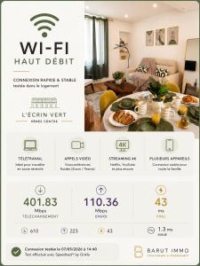 a screenshot of a website for a home wifi benefit at Terrasse - CLIM - Arènes à pied - 4 pers in Nîmes