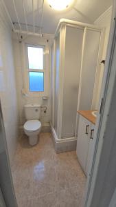 a small bathroom with a toilet and a window at WHITE TREE Azalea in Ferrol
