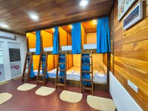a group of bunk beds in a room at Backpackers inn Hostel in Trincomalee