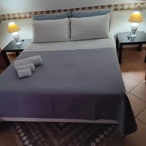 a large bed with two night stands and two lamps at Domus Liberty Luxury House in Sala Consilina