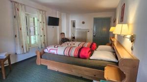 a bedroom with a large bed in a room at Manötscherhof in Tires +20 photos