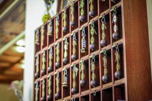 a wall of wine bottles in a wine cellar at Castellu Rossu in Lucciana