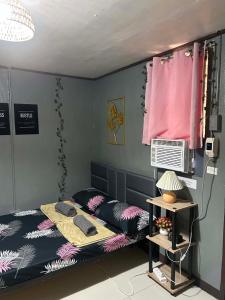 a bedroom with two beds and a air conditioner at Frogman inn in Puerto Princesa City