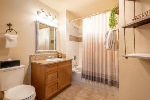 a bathroom with a toilet and a sink and a shower at Copper Springs Lodge 332 in Copper Mountain