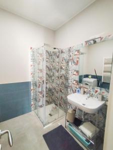 a bathroom with a shower and a sink at Casa Mario in San Severo