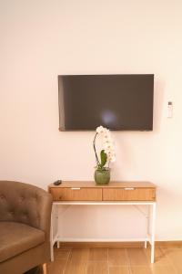 a table with a plant on it next to a chair at Nina Guest house in Gaeta +10 photos