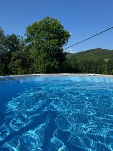 a large swimming pool with blue water at Brvnara Beli in Gornji Milanovac