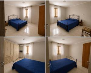 three different pictures of a bedroom with a bed at Trinacria in Montevago