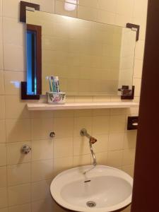 a bathroom with a sink and a mirror at Holiday House Bribir in Bribir +39 photos