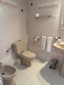 a bathroom with a toilet and a sink at Casa Peiró in Coll