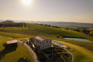 an aerial view of a building in the middle of a field at Podere Mantignano 2 in Faenza