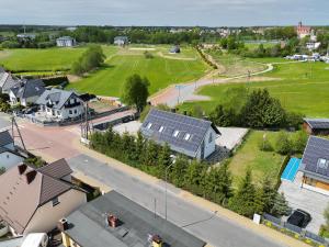 an aerial view of a small town with houses at Apartamenty Art Komfort in Czersk Pomorski