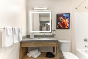 a bathroom with a sink and a mirror at Candlewood Suites Oak Harbor by IHG in Oak Harbor +15 photos