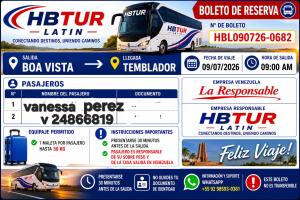 a flyer for a bus rental agency with a bus at HBTOUR Latin in Manaus