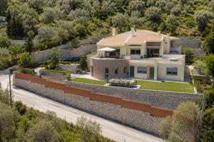 an aerial view of a house at Mytilene Luxury Villa Garden Level in Mytilene