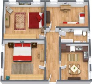 a floor plan of a small apartment with a room at Appartamento vacanzeCasadueottanta in Venice