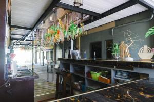 a room with a counter with plants on it at Jared Suites in Upper Digos