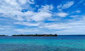 an island in the middle of a large body of water at Iririki Island Resort & Spa in Port Vila