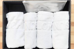 a box of white socks sitting on a table at 통영호텔조선 in T'ongyŏng +42 photos