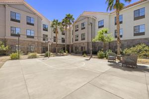 a basketball court in front of a building at Homewood Suites Lancaster in Lancaster