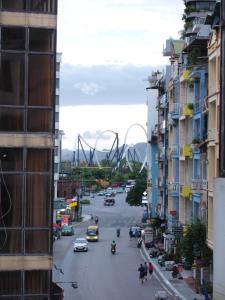 a view of a city street with a bridge in the background at Ánh Sao in Ha Long