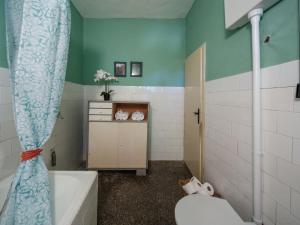 a bathroom with a tub and a toilet and a sink at Kuća za odmor Weinrauch in Ilok