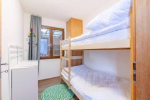 two bunk beds in a room with a window at Schwabhorn in Axalp