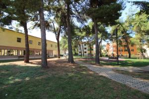 a group of trees in a park next to a building at IDA St2, FEW STEPS FROM THE BEACH in Novigrad Istria