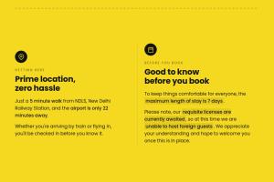 a yellow page of a page of a text book at Metro POD Hotel at New Delhi Metro & Railway Station in New Delhi