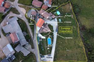 a map of a campus with a building at Charming house in Biescas with shared pool in Biescas