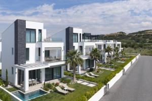 an aerial view of a villa with a road at Olympiada Residential Complex & Villas in Ofrínion