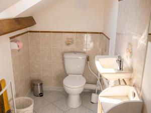 a bathroom with a toilet and a sink at Maison charmante avec vue sur lac à Thil-sur-Arroux in Thil-sur-Arroux