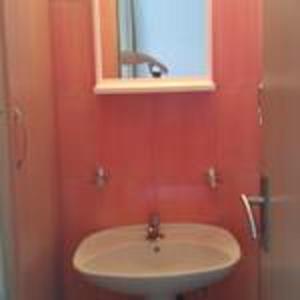 a bathroom with a sink and a mirror at Modern Studio with Sea View - Ulcinj - 25 m² - Balcony in Ulcinj