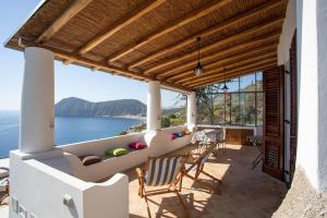 a house with a view of the ocean at House with garden and sea view in Lipari in Lipari
