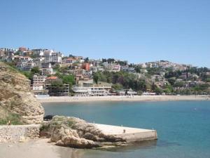a view of a beach with a city in the background at Cosy Apartment in Ulcinj with Sea View - 40 m² in Ulcinj