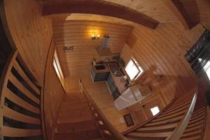 an overhead view of a spiral staircase in a cabin at Charming bungalow in Tarifa with mountain view and garden in Tarifa