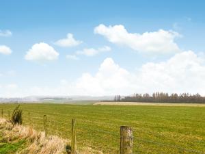 a field of green grass with a fence at The Garden Pod in Brechin